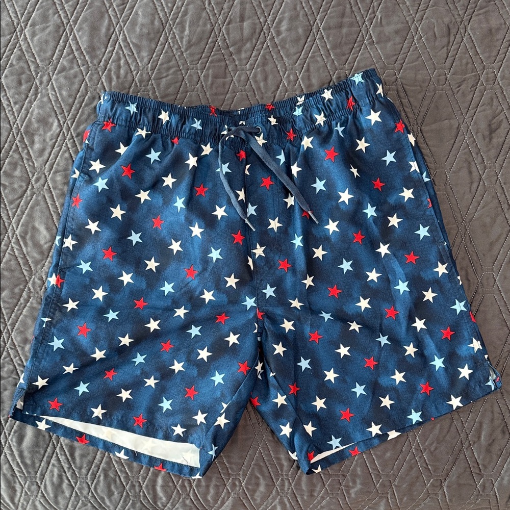 Old Navy Men's Star Patterned Athletic Shorts - Blue, Red, White